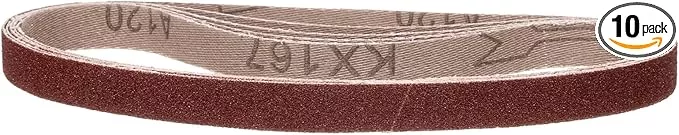 1/2 x 18 Inch Sanding Belt, 10 Pcs 120 Grit Knife Sharpener Belts Work Sharpening for Belt Sander Knife Carving Tool Metal Working