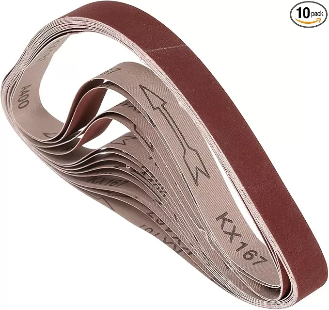 10 Pcs Sanding Belts 1 x 42 Inch 400 Grit Aluminum Oxide Abrasive Sandpaper for Belt Sander Metal Grinding Wood Working Weld Rust Removal