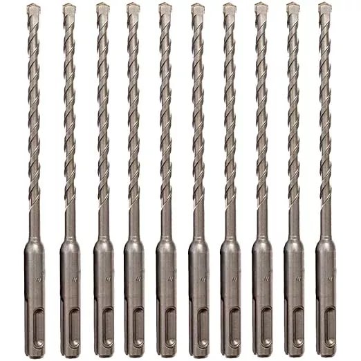 10PCS, 3/8" x 6", SDS Plus, Hammer Drill Bits, Rotary Hammer Drill Bits