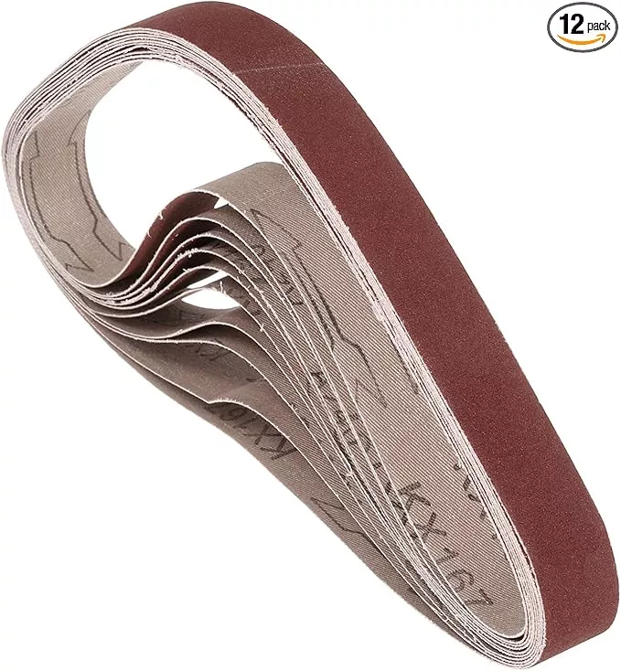 12 Pcs Sanding Belts 1 x 30 Inch 240 Grit Aluminum Oxide Abrasive Sandpaper for Belt Sander Metal Grinding Wood Working Weld Rust Removal