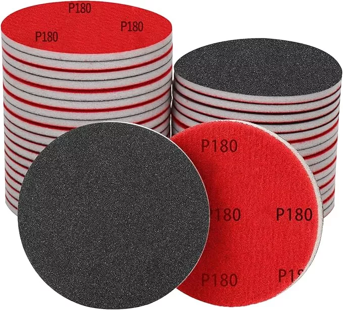 16Pcs 5 Inch Sanding Sponge Disc Hook and Loop 180 Grit Wet Dry Sanding Pads, Drywall Sandpaper Blocks for Wooden Drywall Sheetrock and Metal Glazing