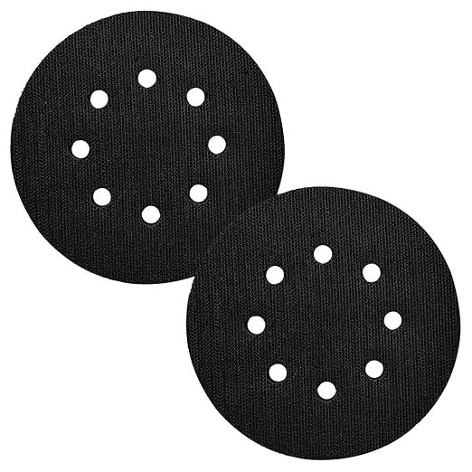 2 Pack 5 Inch Interface Pads 8 Holes, Orbital Sander Foam Pads Shock Absorption Cushion Buffer, Hook and Loop Foam Sanding Pads for Orbital Sander