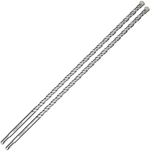 2-Pack SDS Plus Masonry Drill Bits 1/2 Inch x 18 Inch Long Rotary Hammer Drill Bits Carbide Tipped for Concrete Brick Cement Stone Block.