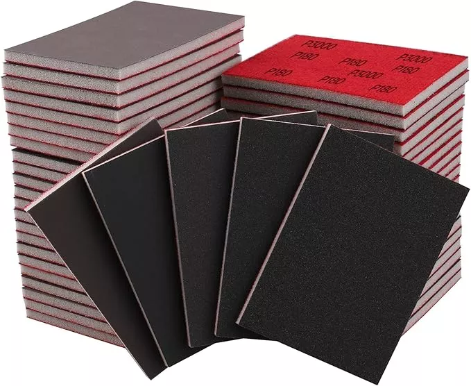 20 Pcs 3 x 4 Inch 180-3000 Grit Sanding Sponge Set, Ultra Fine Sanding Sponges Pads, Soft Foam Hand Sander Block Wet Dry Sandpaper for Model Drywall Metal Wood Furniture Polishing