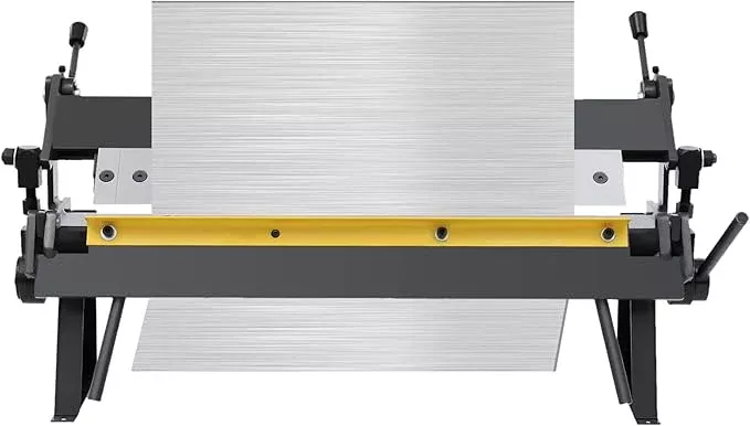 24 Inch Box and Pan Brake, Sheet Metal Bending Machine Industrial Floor Standing Metal Hand Brake W-2420A 20ga Mild Steel Plate Bend Tool for Metal Product