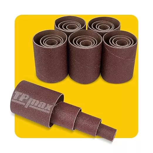 24-Pack Spindle Sanding Sleeves - 120 Grit - 2-Inch Length - Assorted Diameters of 1/2 in, 3/4 in, 1 in, and 1-1/2 inches