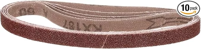 3/8 x 21 Inch Sanding Belt, 10 Pcs 60 Grit Knife Sharpener Belts Work Sharpening for Belt Sander Knife Carving Tool Metal Working
