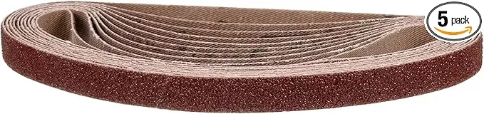 3/8 x 21 Inch Sanding Belt, 5 Pcs 40 Grit Knife Sharpener Belts Work Sharpening for Belt Sander Knife Carving Tool Metal Working
