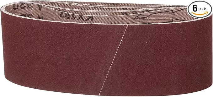 3 x 21 Inch Sanding Belt, 6 Pcs 320 Grit Knife Sharpener Belts Work Sharpening for Belt Sander Knife Carving Tool Metal Working