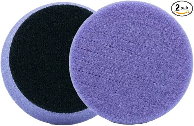 3D 3.5” Light Purple Foam Cutting Pad – High-Performance Spider-Cut Buffing Pad for Fast Paint Defect Removal | DA & Rotary Compatible | Durable Foam Tech - 2 Pack