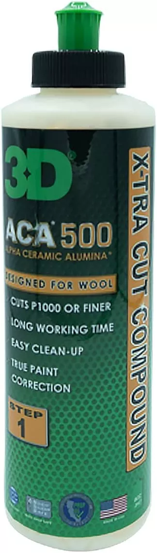 3D ACA 500 Cutting Compound – Step 1 Extra-Cut for Deep Paint Correction | Cuts P100 Grit or Finer | Body Shop Safe, Low Dust, Pro Detailer Formula | Made in USA - 1 Gallon