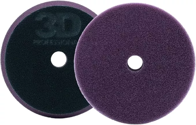 3D Dark Purple Foam Cutting Pad | Fast Compound Cuts for Removing Paint Defects | Professional Grade | Superior Finish for Automotive Painted Surfaces | Car Care Detailing | 5.5” Round