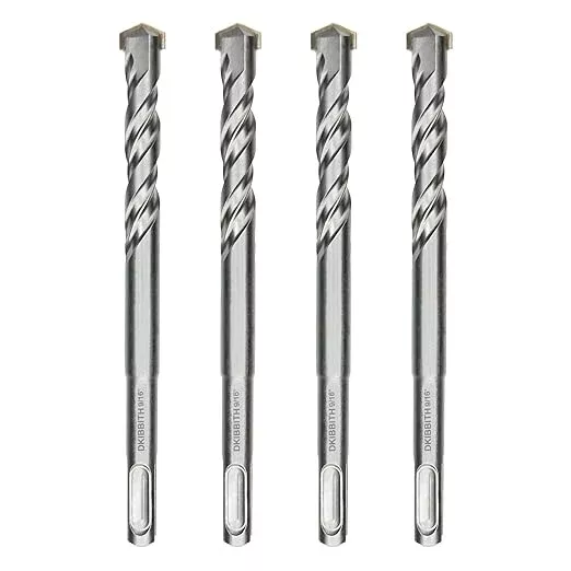 4-Piece 9/16" SDS Plus Drill Bits Rotary Hammer Drill Bit Set, Carbide Tipped for Drilling Concrete Cement Porcelain Tiles Ceramic Pots Stone Brick, Diameter 14mm, 160mm Long, SDS Plus Shank.