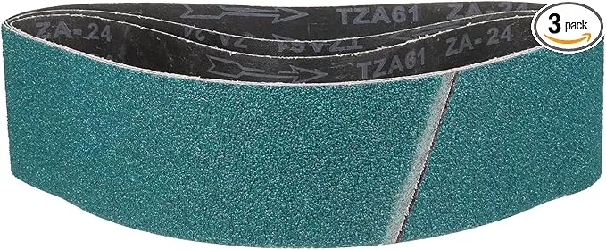 4 x 36 Inch Sanding Belt, 3 Pcs 24 Grit Zirconia Knife Sharpener Belts Work Sharpening for Belt Sander Knife Carving Tool Metal Working