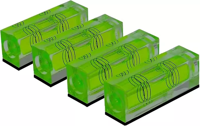 4Pcs Magnetic High Precision Small Bubble Level 52x20x15mm Three Line Horizontal Mini Spirit Level for Picture Hanging 3D Printer RV Camping & Carpentry