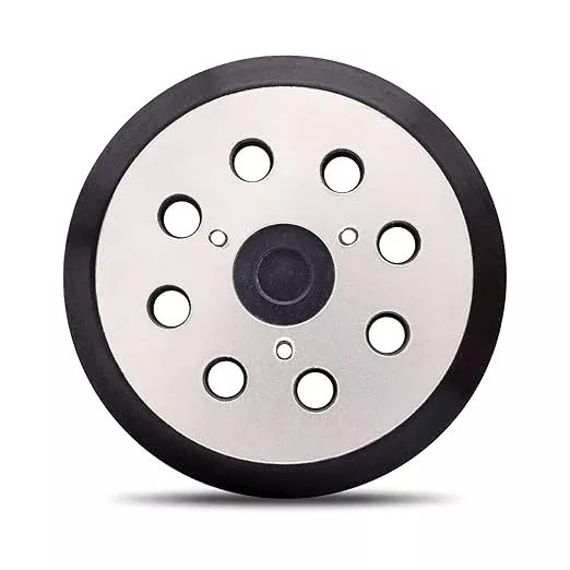 5 Inch 8 Hole Hook and Loop Metal Orbital Sander Pad Compatible with Makita BO5010 BO5030 BO5031 BO5041 XOB01Z Random Orbital Sander, 3 Screw Holes Sanders Replacement Pad Part for 743081-8 743051-7