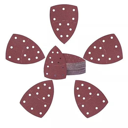 50PCS Mouse Detail Sander Sandpaper 11 Holes 120 Grit Hook and Loop Mouse Sanding Sheets for Mouse Sanders Abrasive Pads for Precision Sanding