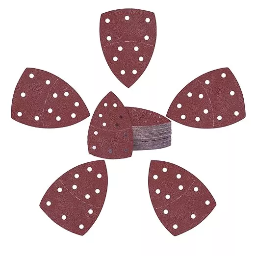 50PCS Mouse Detail Sander Sandpaper 11 Holes 60 Grit Hook and Loop Mouse Sanding Sheets for Mouse Sanders Abrasive Pads for Precision Sanding