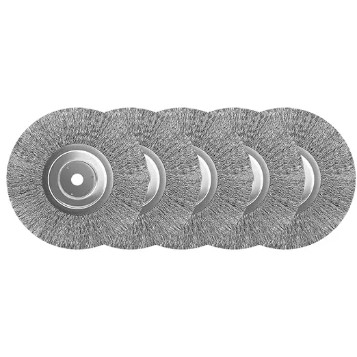 5Pcs 4 Inch Stainless Steel Wire Crimped Wheel Brush with 5/8" Bore for Angle Grinder Derusting Cleaning and Surface Polishing