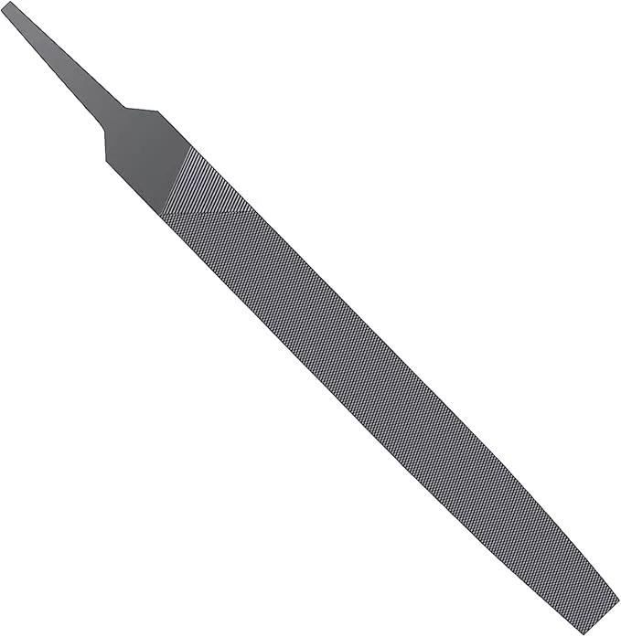 6-inch Flat Medium Cut File Double Cut Teeth High Carbon Steel Hand File Single Cut Hardened Without Handle Ideal for Wood, Metal, Plastic