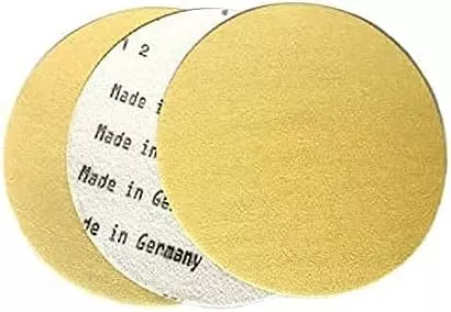 6 Inch Gold Hook and Loop Grip Sanding Discs (25 Pack, Assortment - 80/150/220/320/400 Grit)