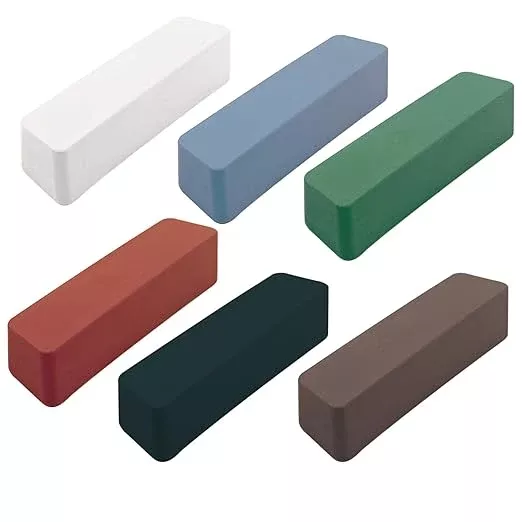 6 Pcs Metal Buffing Polishing Compound for Buffing Wheel, Buffing Wheel Compound, Grit Corresponds to The Color from Coarse to Fine for Stainless Steel, Jewelry, Aluminum Polishing Compound