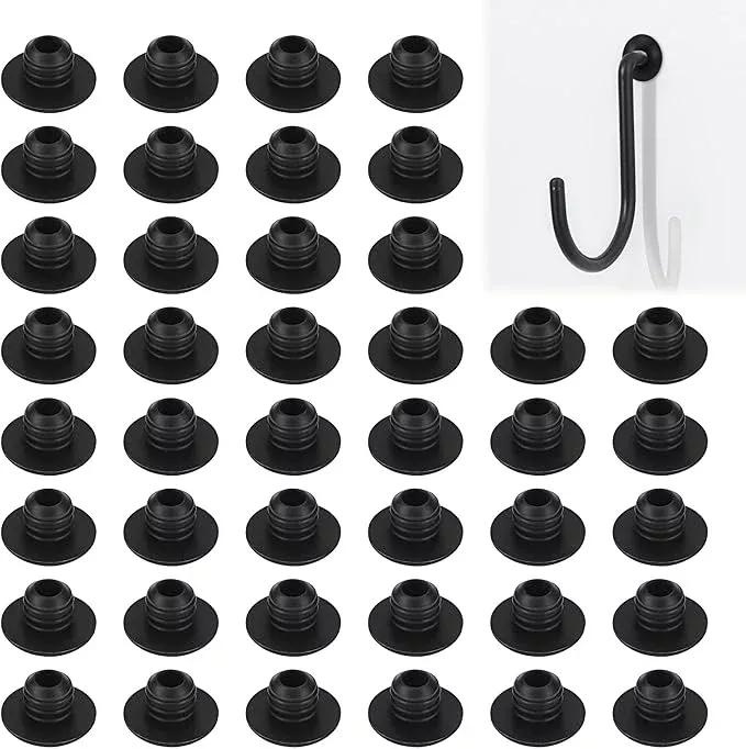 60Pcs Pegboard Hook Locks - Peg Hook Stoppers Clips Fit for 1/4 Inch Pegboard Retainer Clips Anti-Fall Hooks Stoppers for Garage, Workshop Tool Organization (Black)