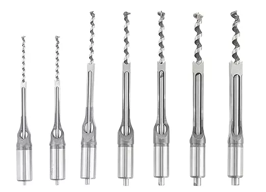 7PC High-Speed Steel Square Hole Mortise Chisel Drill Bit Set for Woodworking, 6/25“ 1/4“ 5/16“ 3/8“ 2/5“ 1/2“ 9/16“ Sizes, Ideal for Mortising Machines and Drill Press Attachments