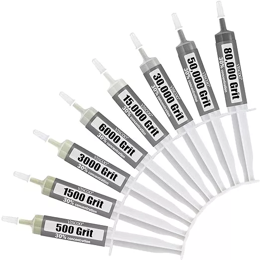 8 Pack Diamond Polishing Compound,Diamond Polishing Paste 80000 to 500 Grit with 30% Concentration of Diamond Powders,Lapping Compound for Glass Metal Marble Rock Watch Jewelry Scratch Remover Repair