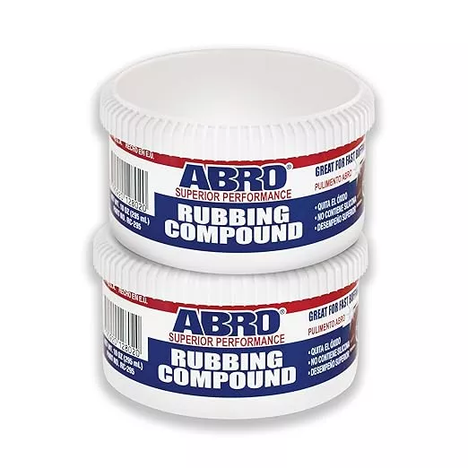 ABRO Superior Performance Rubbing Compound, 10 oz., Buffing Compound for Oxidized Finishes, Smooth, Reflect, Clean