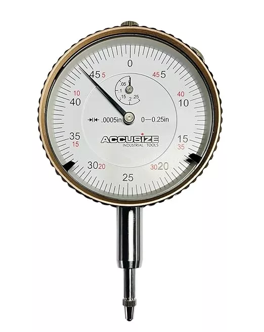 Accusize Industrial Tools Agd2 Style 0-1/4'' by 0.0005'' Dial Indicator with Lug Back, P900-S098