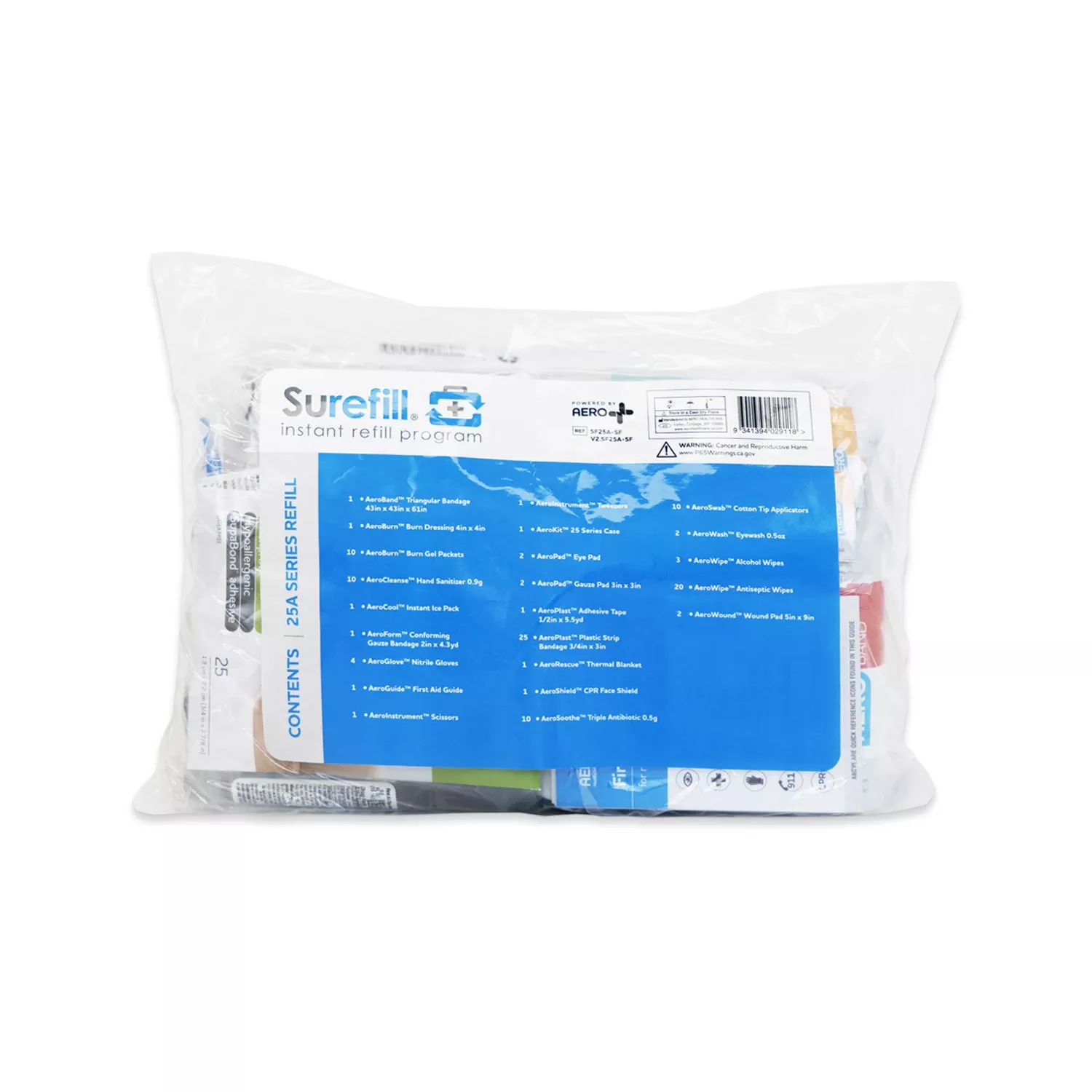 Aero Healthcare SUREFILL™ 25-Person Series ANSI 2021 A First Aid Kit Refill - For all 25A Series Kits 2021 SF25A-SF