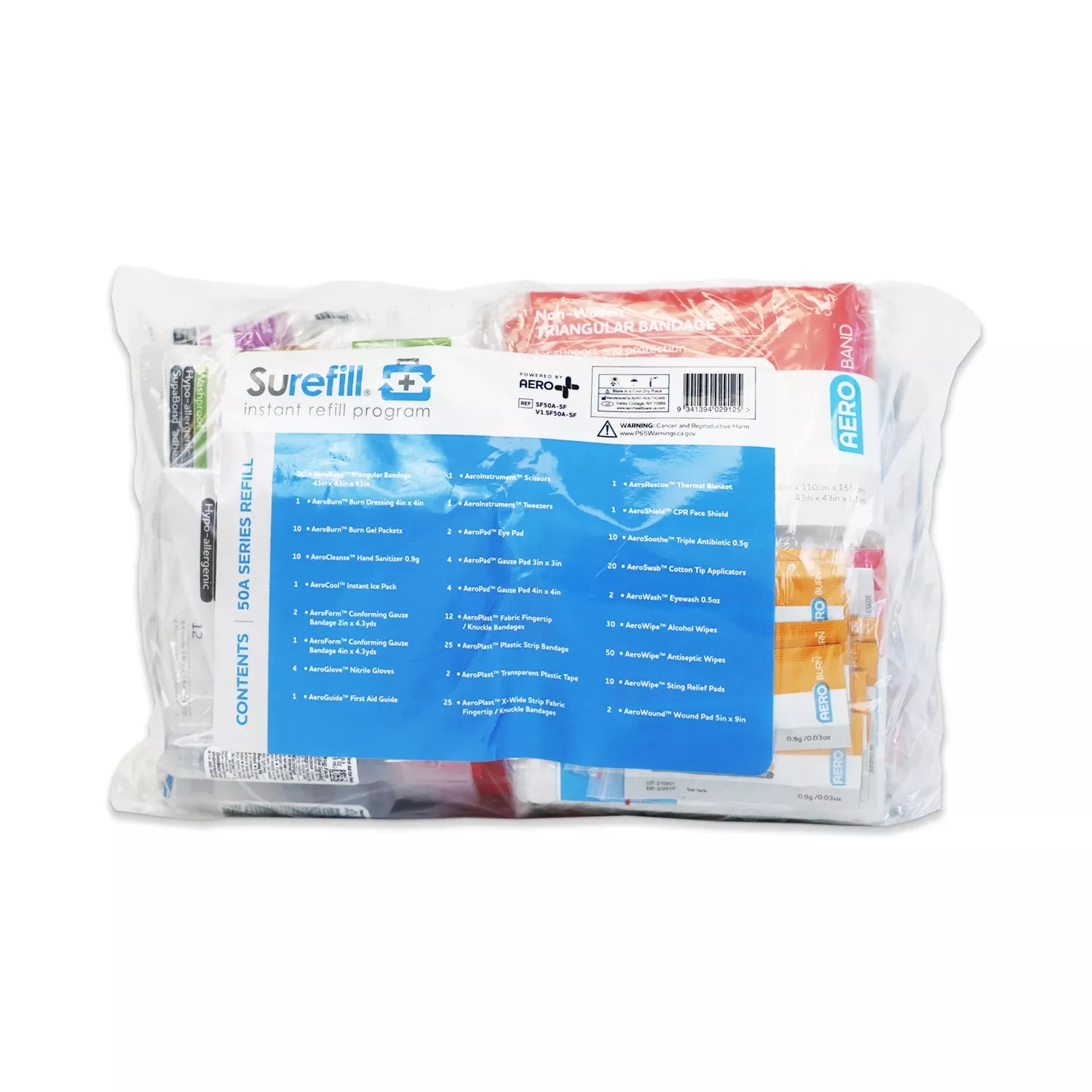 Aero Healthcare SUREFILL™ 50-Person Series ANSI 2021 A First Aid Kit Refill - For all 50 Series Kits 2021 SF50A-SF