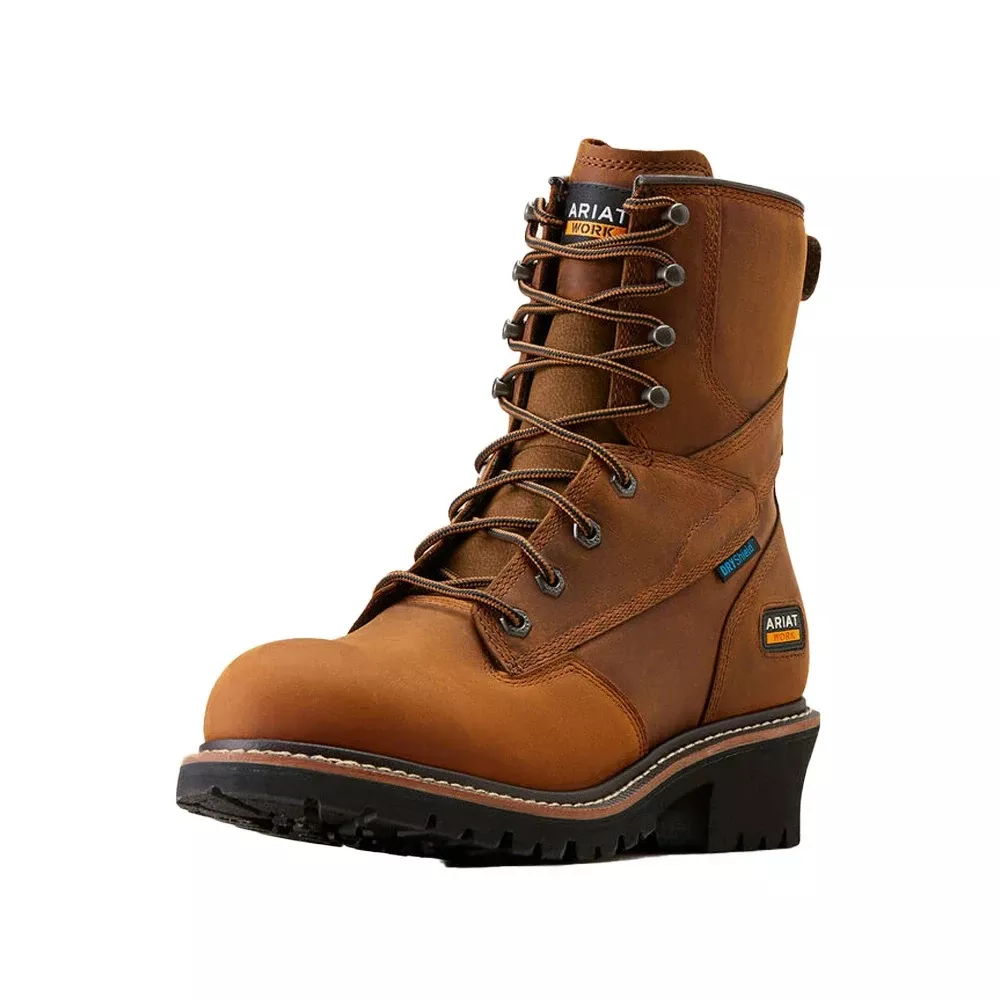 Ariat Men's Logger Shock Shield Waterproof Soft Toe Boots - Copper Brown, 9.5-Wide 10050841-9.5D