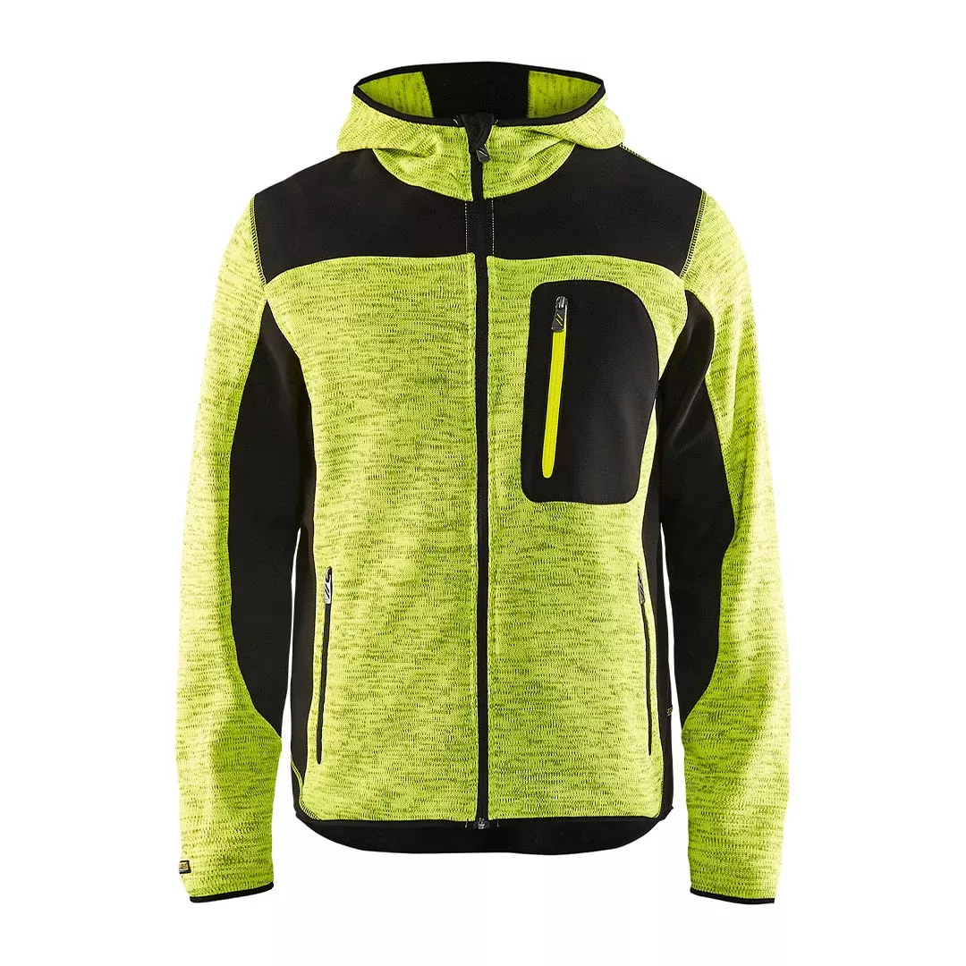 Blaklader Knitted Jacket- S, Black/Yellow Hi-Vis, 494021173399S