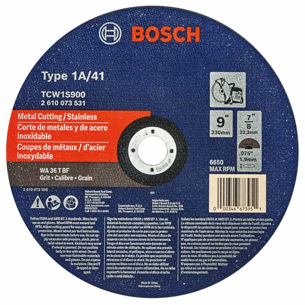 Bosch Power Tools 9" Type 1a/41 Abrasive Wheel TCW1S900 