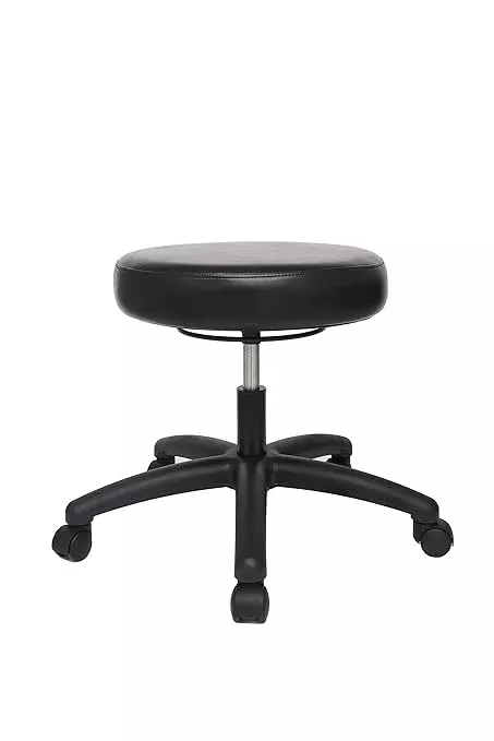 Chair Master Table Height Adjustable Round Stool for Labs, Exam Rooms, Doctor and Dentist Offices. Easy to Clean! (Desk Height, Black, 1)