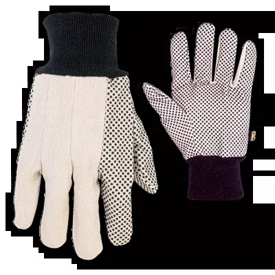CLC 2006 Cotton Canvas Work Gloves with PVC Gripper Dots