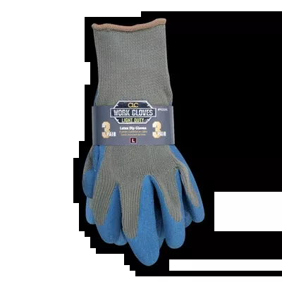 CLC P2030S Latex Dip Gripper Gloves, 3-Pack