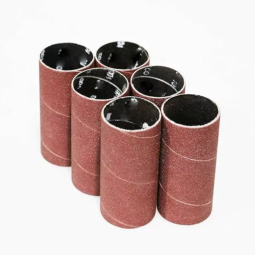 Dark Stone Sanding Sleeves for Oscillating Spindle Sander, 4-1/2-Inch Length, 2-Inch Diameter, 60 Grit, 6-Pack