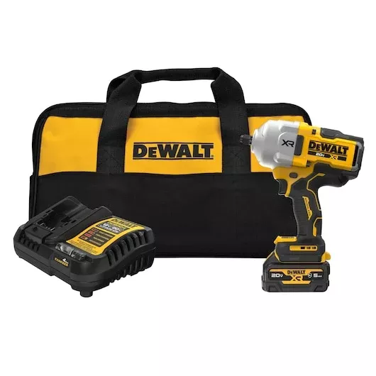 DEWALT 20V MAX XR 1/2 in. Brushless High Torque Impact Wrench Kit with Hog Ring Anvil DCF961GP1