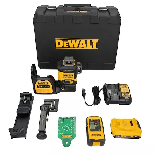 DEWALT 20V MAX* XR 3x360 Green Line Laser Kit - Precision Leveling DCLE34033D1