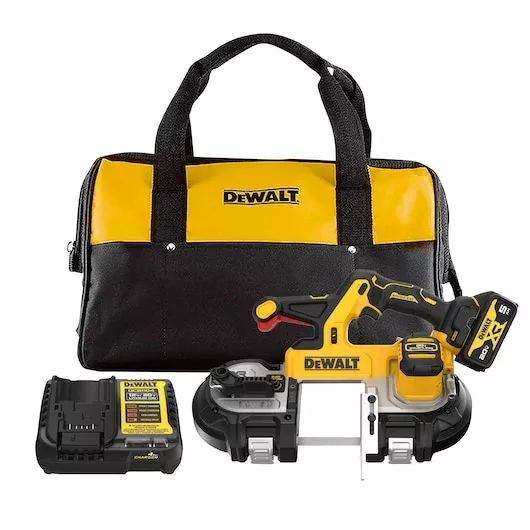 DEWALT 20V MAX XR Brushless Cordless Dual-Trigger Mid-Size Band Saw Kit DCS379P1