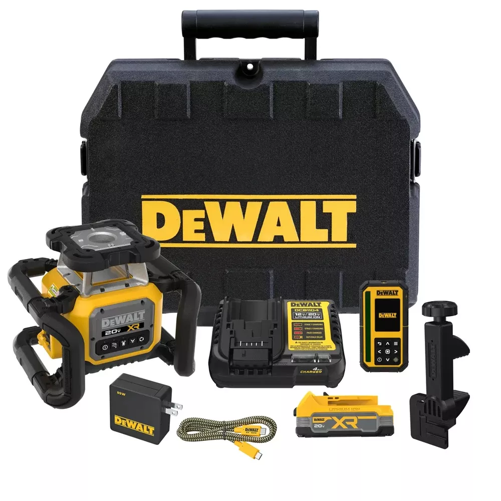 DeWalt 20v* MAX* XR Green Rotary Laser Base Kit DCLE35121GE1