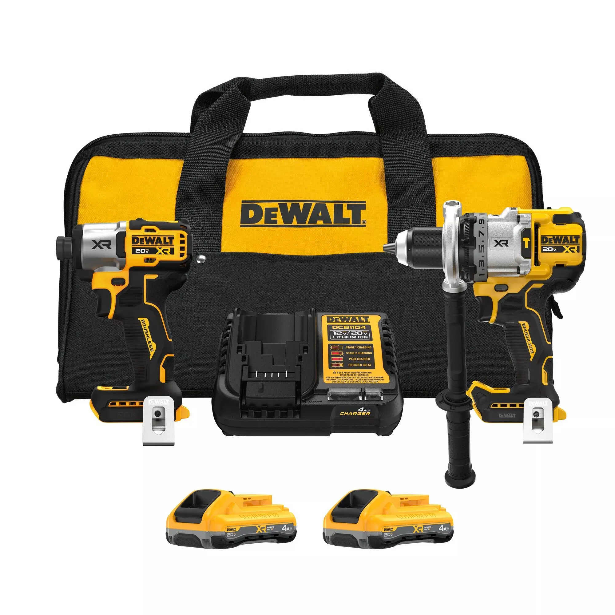 DeWalt 20V MAX*XR2-Tool Hammer Drill/Impact Combo Kit with POWERPACK ™ Batteries DCK2101QQ2