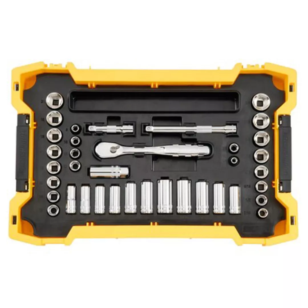 DeWalt 37 Piece 3/8'' Drive Socket Set with ToughSystem 20 Tray and Lid DWMT45400