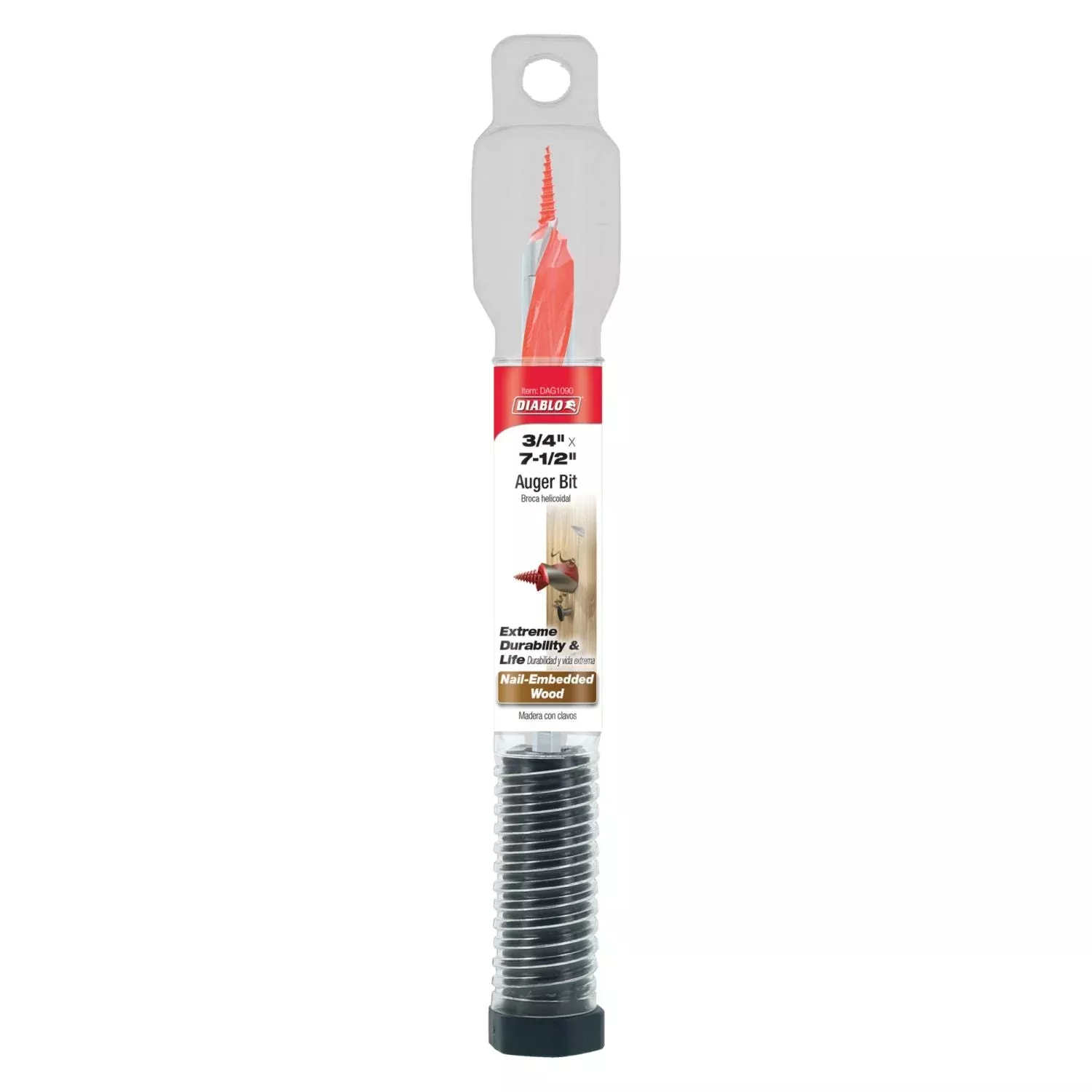 Diablo DAG1090 3/4-in. x 7-1/2-in. Auger Bit for Wood & Nail-Embedded Wood
