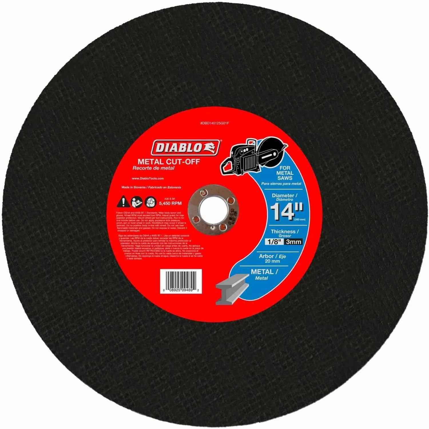 Diablo DBD140125G01F 14-in. Metal Cut-Off Disc