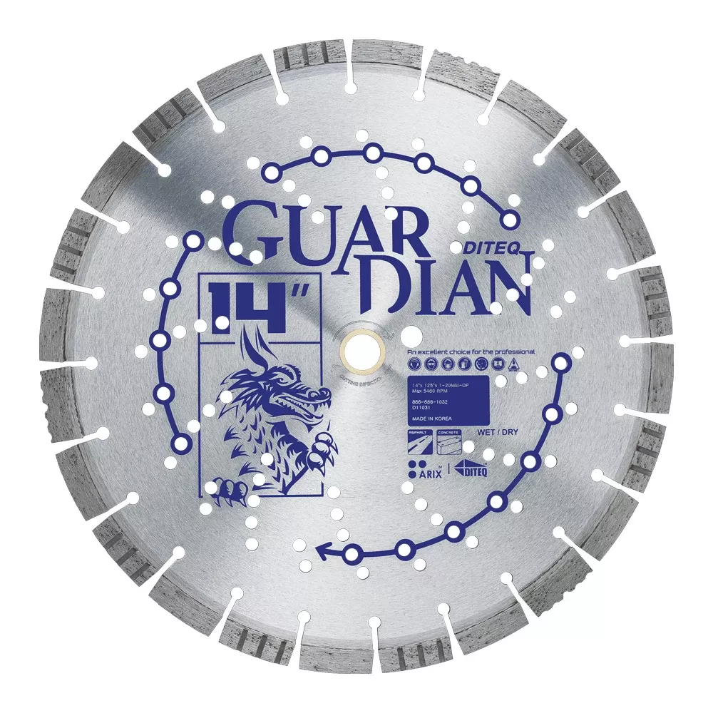 Diteq 12" X .125" x 1"-20mm Guardian All Purpose Diamond Blade D11030