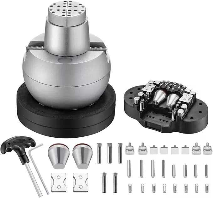 DZQ Ball Vise 5" Engraving Setting Tool 360°Rotation Professional Ball Vise 36PCS Attachment Jewelry Engraving Block Tools Standard Block